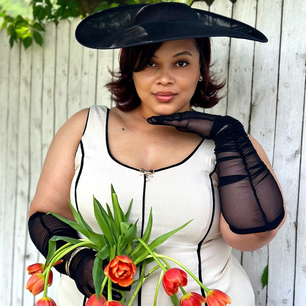 ✨Vintage Black Wide-Brim Hat – Timeless Elegance✨
